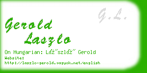 gerold laszlo business card
